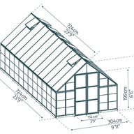 Balance 10x24 Silver Polycarbonate Greenhouse dimensions