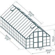 Balance 10x28 Silver Polycarbonate Greenhouse dimensions