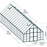 Balance 10x32 Silver Polycarbonate Greenhouse dimensions