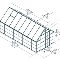 Balance 8x16 Silver Polycarbonate Greenhouse dimensions