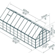 Balance 8x20 Silver Polycarbonate Greenhouse dimensions