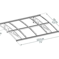 Bordeaux 2230 White Mist Door Canopy dimensions