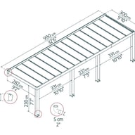 Helsinki 3m x 10m Cedar Wood Patio Cover dimensions