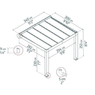 Helsinki 3m x 3.4m Cedar Wood Patio Cover dimensions