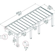 Helsinki 3m x 8.6m Cedar Wood Patio Cover dimensions