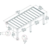 Helsinki 3m x 7.3m Cedar Wood Patio Cover dimensions