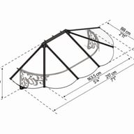 Lily 2130 Black Clear Door Canopy dimensions