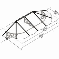 Lily 2600 Black Clear Door Canopy dimensions
