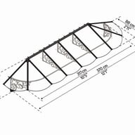 Lily 3600 Black Clear Door Canopy dimensions