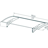 Lyra 1350 White Twinwall Door Canopy dimensions