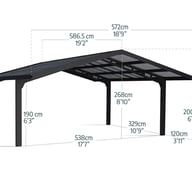 Sydney Arch Double Carport Black dimensions
