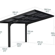 Sydney Wave Carport Black dimensions