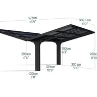 Sydney Wings Double Carport Black dimensions