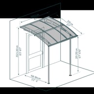 Vega 2000 Grey Clear Door Canopy dimensions