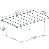 Verona 5000 Carport Grey dimensions