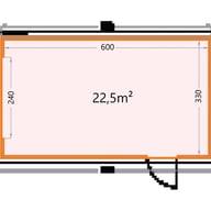 Telluria Classico 3663G garage floor plan with dimensions