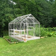 Halls Popular Silver 8x6 Greenhouse Side