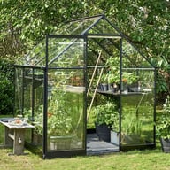 Halls Qube 6x6 Greenhouse Front Door Open View