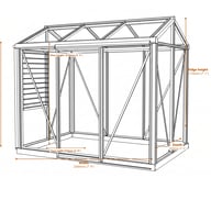 Janssens Urban 5x8 Greenhouse - Full Dimensions Diagram
