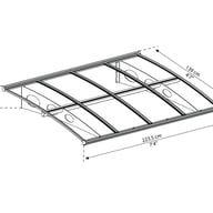 Palram Canopia Amsterdam 2230 Door Canopy Dark Grey Dimensions
