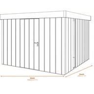 Hormann Berry 10x8 Pent Metal Garden Shed - Dimensions Diagram