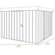 Hormann Berry 8x8 Pent Metal Garden Shed - Dimensions Diagram