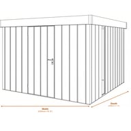 Hormann Juno 10x7 Pent Metal Garden Shed - Dimensions Diagram