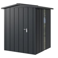 Hormann Juno 5.5x5.5 Apex Metal Garden Shed Anthracite Grey