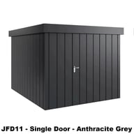 Hormann Juno 8.5x10 Pent Metal Garden Shed Anthracite Grey