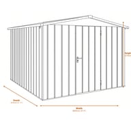Hormann Juno 8.5x5.5 Apex Metal Garden Shed - Dimensions Diagram