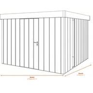 Hormann Juno 8.5x8.5 Pent Metal Garden Shed - Dimensions Diagram