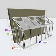 Janssens Arcadia 5x15 Lean To in Alloy