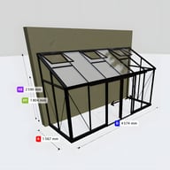 Janssens Arcadia 5x15 Lean To in Black