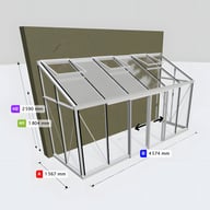 Janssens Arcadia 5x15 Lean To in White