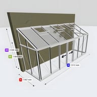 Janssens Arcadia 5x17 Lean To in White