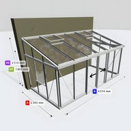 Janssens Arcadia 7x15 Lean To in Alloy