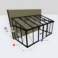Janssens Arcadia 7x15 Lean To in Black