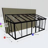 Janssens Arcadia 7x17 Lean To in Black