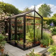 Janssens Helios Urban 5x8 Greenhouse in Black