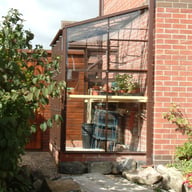 Elite Kensington 4x8 Lean to Greenhouse in Brown on Brick Base