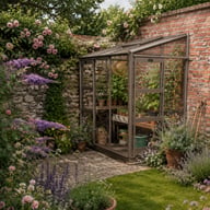 Elite Kensington 4ft lean-to greenhouse, 6x4, mocha finish with separate base and double door