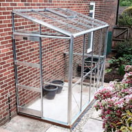 Elite Kensington 4ft lean-to greenhouse, 8x4, mill finish