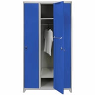 Bulldog 3 Door Wide Clothes Locker Blue