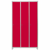 Bulldog 3 Door Wide Locker Red