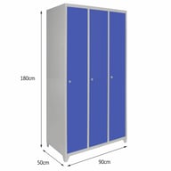 Bulldog 3 Door Wide Storage Locker Blue Dimensions