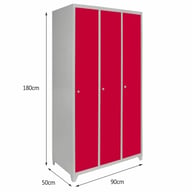 Bulldog 3 Door Wide Storage Locker Red Dimensions