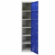 Bulldog 6 Door Clothes Locker Blue
