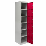 Bulldog 6 Door Clothes Locker Red