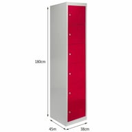 Bulldog 6 Door Locker Red Dimensions
