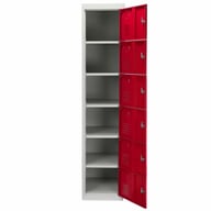 Bulldog 6 Gym Door Locker Red